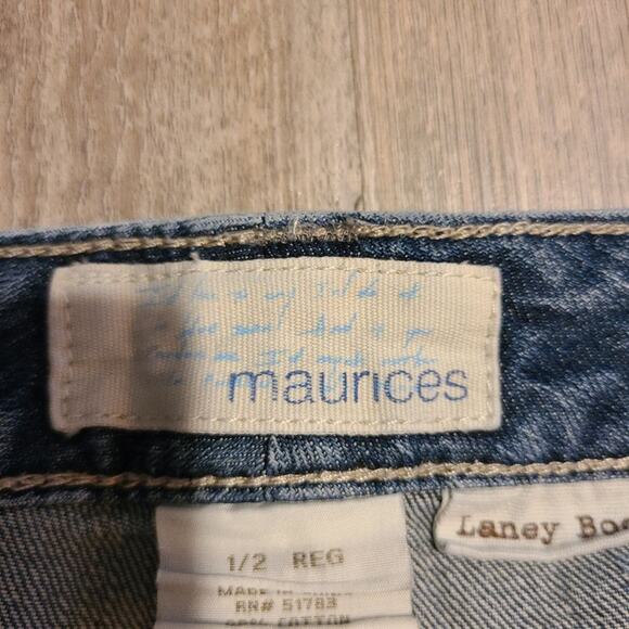 Maurices size 1/2 women's Laney bootcut white washed jeans - Picture 6 of 11